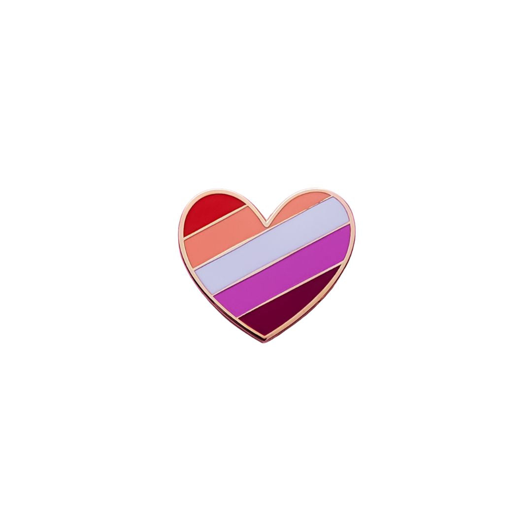 Lesbian Heart Pin For Sale - LGBTQ Accessories | Little Rainbow Paper Co