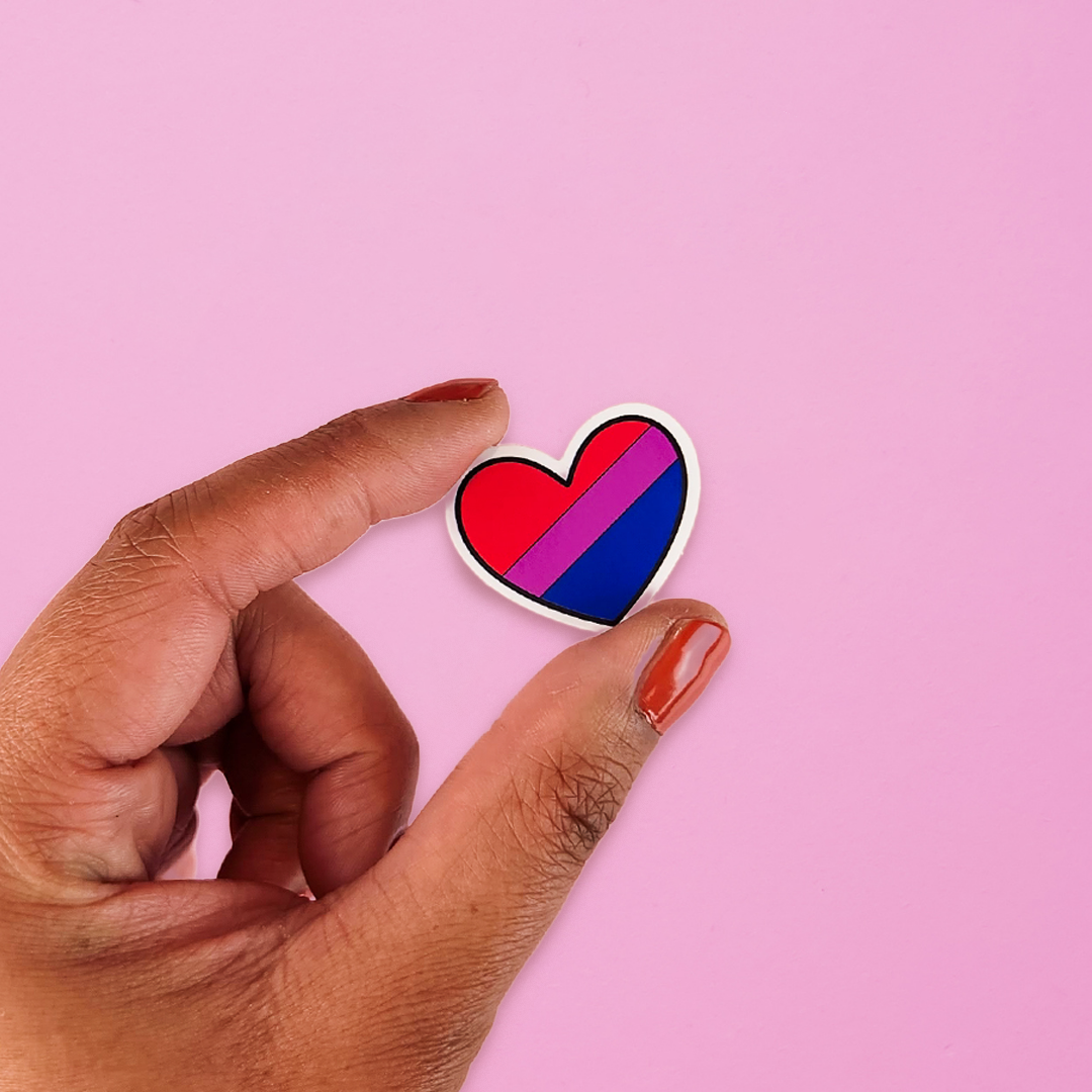 Bi Mini Heart Sticker