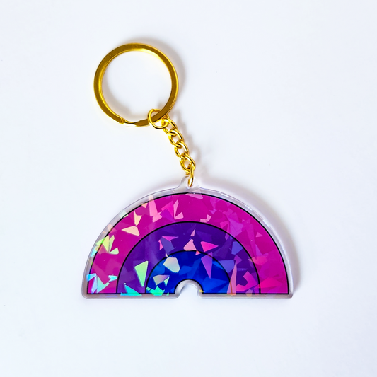 Bi Holographic Keychain