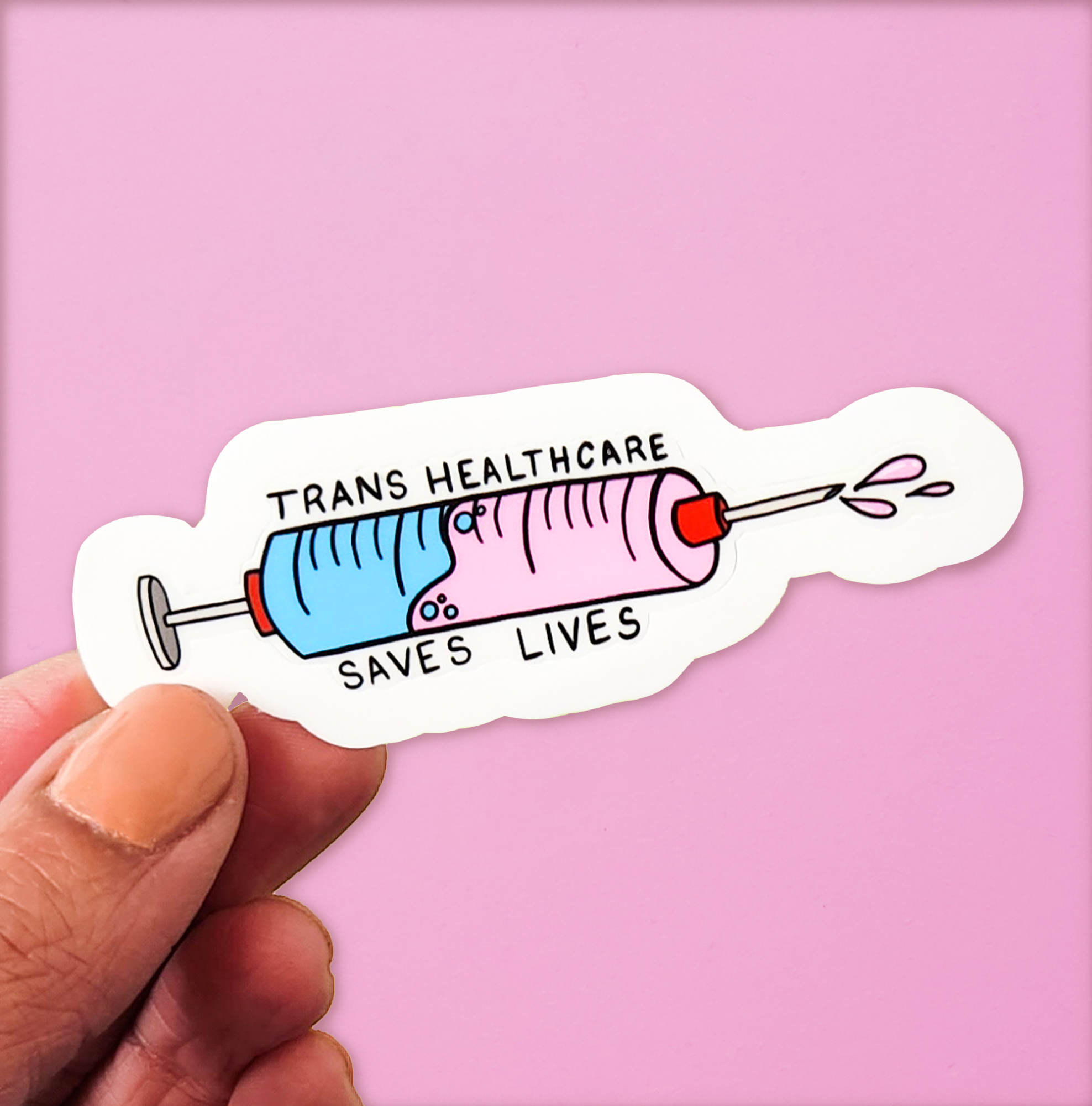 Trans Healthcare Pink Sticker – Little Rainbow Paper Co