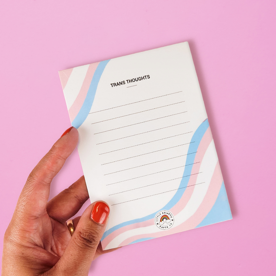 Trans Thoughts Notepad – Little Rainbow Paper Co