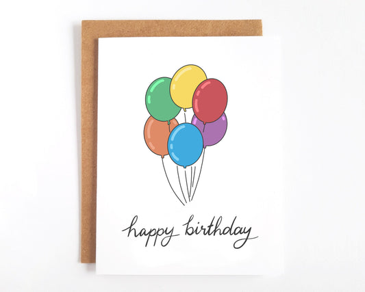 Happy Birthday Rainbow Balloon Card